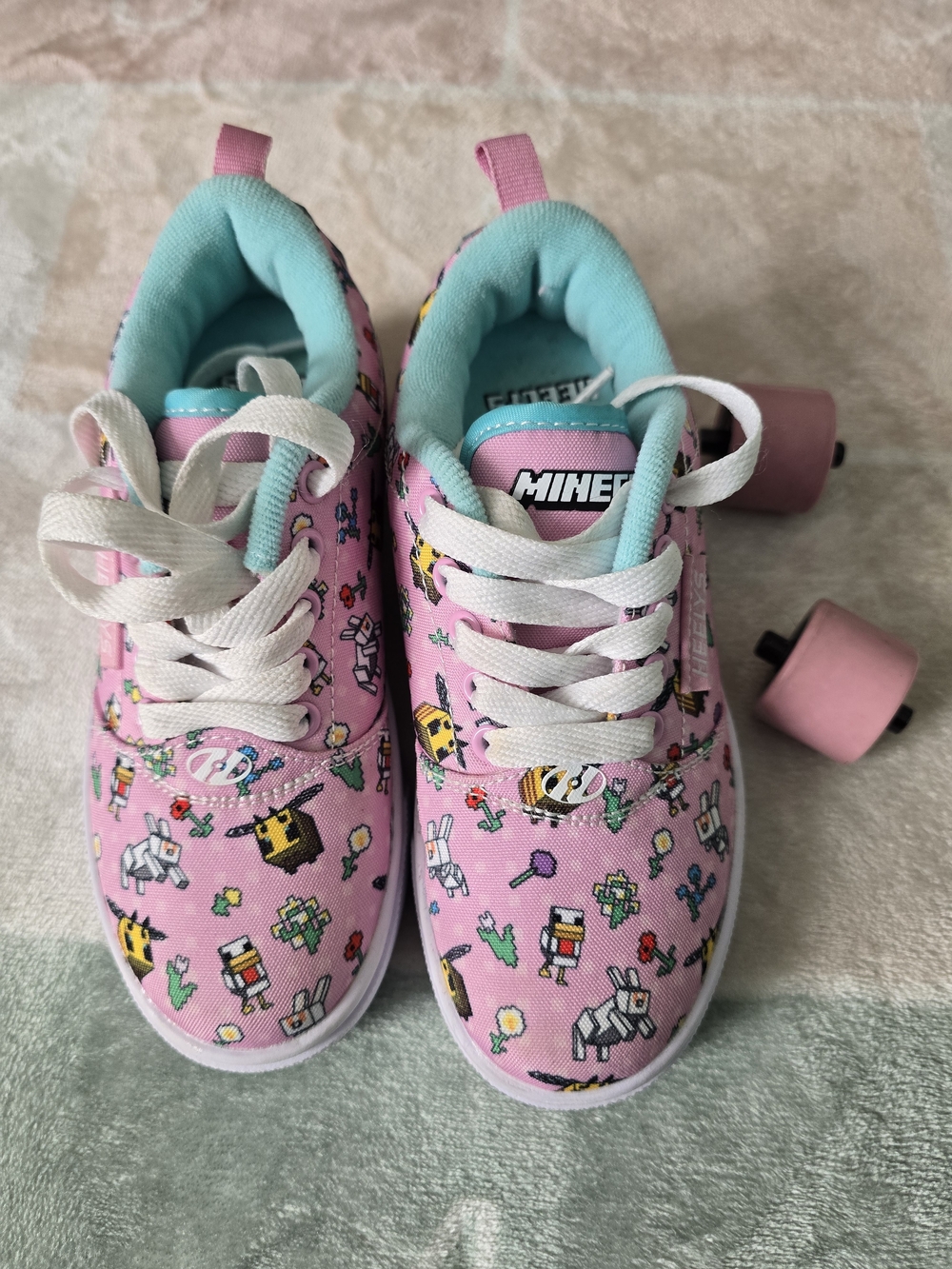 Minecraft Pink Heelys Sneakers